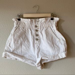 white paper bag topshop shorts